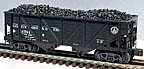 K-Line K6255-1091 Die-Cast Baltimore & Ohio 2-Bay Outside Braced Hopper with Real Coal Load