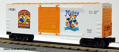 Lionel 6-19281 Disney Mickey\'s Brand Carrots Hi-Cube Boxcar