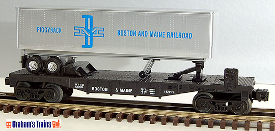Lionel 6-16911 Boston & Maine Flatcar with Trailer