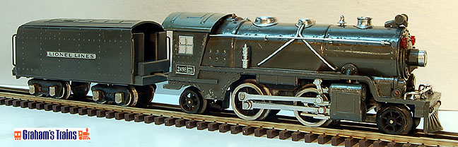 Lionel 249E 2-4-2 Steam Locomotive & 265W Tender Gunmetal - Prewar O-Gauge