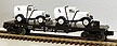 MTH 30-8304 Chesapeake & Ohio Die-cast Flatcar with Ertl '32 Panel Vans