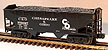 MTH Premier 20-97416 C&O 2-Bay Offset Hopper with Coal Load