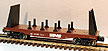 K-Line by Lionel 6-21636 Norfolk Southern Flatcar with Bulkheads and Side Stakes