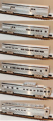 Lionel 6-19109, 6-19110. 6-19111, 6-19112, 6-19113, 6-19128 Santa Fe Aluminum 6-Car Passenger Set