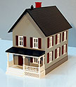 MTH 30-9024 Row House Gray with Red Shutters