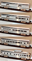 Lionel 6-19109, 6-19110. 6-19111, 6-19112, 6-19113 Santa Fe Aluminum 5-Car Passenger Set