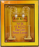 MTH 11-90018 #58 Street Lamp Cream Pair