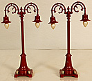 MTH 30-1019 #54 Double Lamp Post Maroon Pair