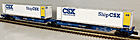 MTH Premier 20-95048 CSX 2-Car Spine Car Set with Containers