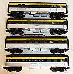 Lionel 6-15169 Chesapeake & Ohio 4-Car Streamliner Passenger Car Set