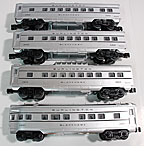 Williams by Bachmann 43256 Burlington Streamline 4-Car Passenger Set Williams by Bachmann 43256 Burlington Streamline 4-Car Passenger Set