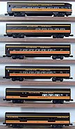 Lionel 6-7220, 6-7221, 6-7222, 6-7223, 6-7224, 6-7225 Illinois Central 6-Car Aluminum Passenger Set