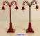 MTH 30-1019 #54 Double Lamp Post Maroon Pair