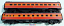 MTH Premier 20-6629 Southern Pacific Daylight 2-Car 70' Streamlined Sleeper/Diner Passenger Car Set Ribbed